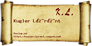 Kugler Lóránt névjegykártya