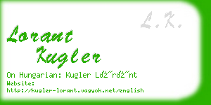 lorant kugler business card